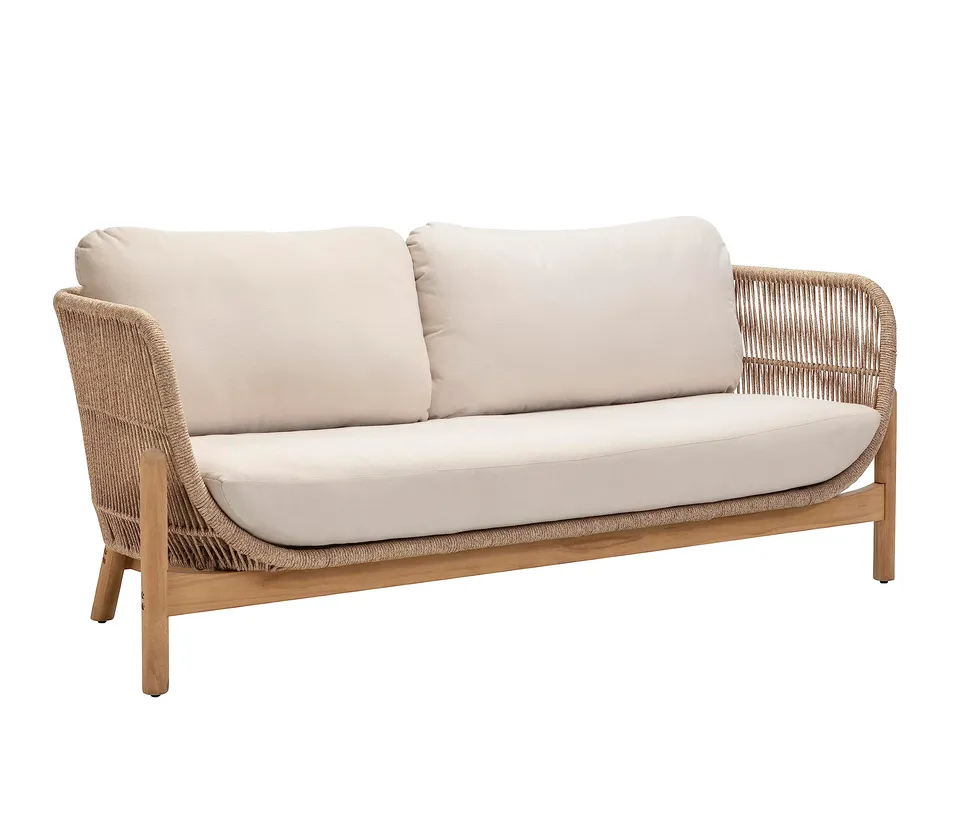 dehner-portofino-2-sitzer-sofa-gartensofa-teak-leinen image 1