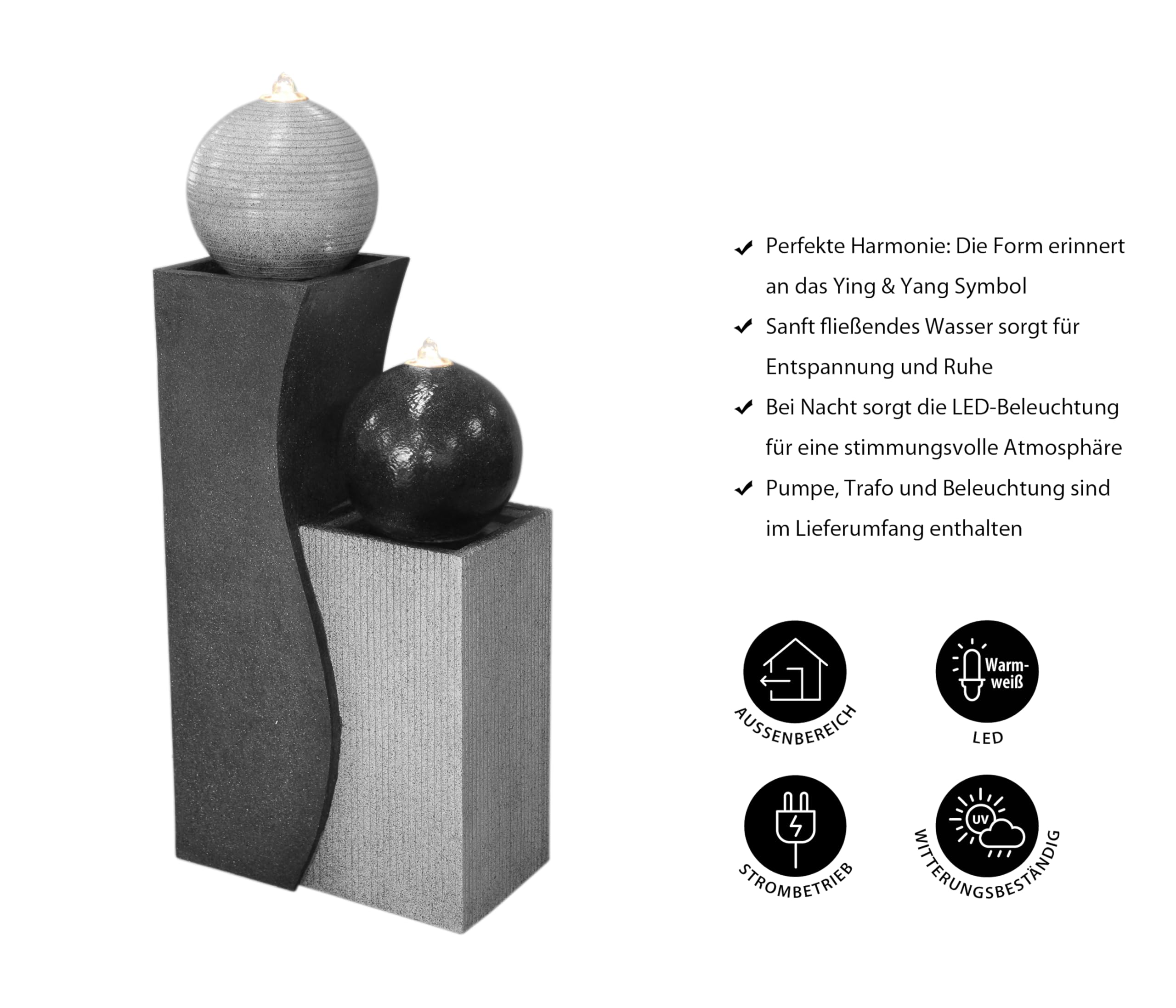 dehner-ying-yang-gartenbrunnen-grau-led-24-liter image 4