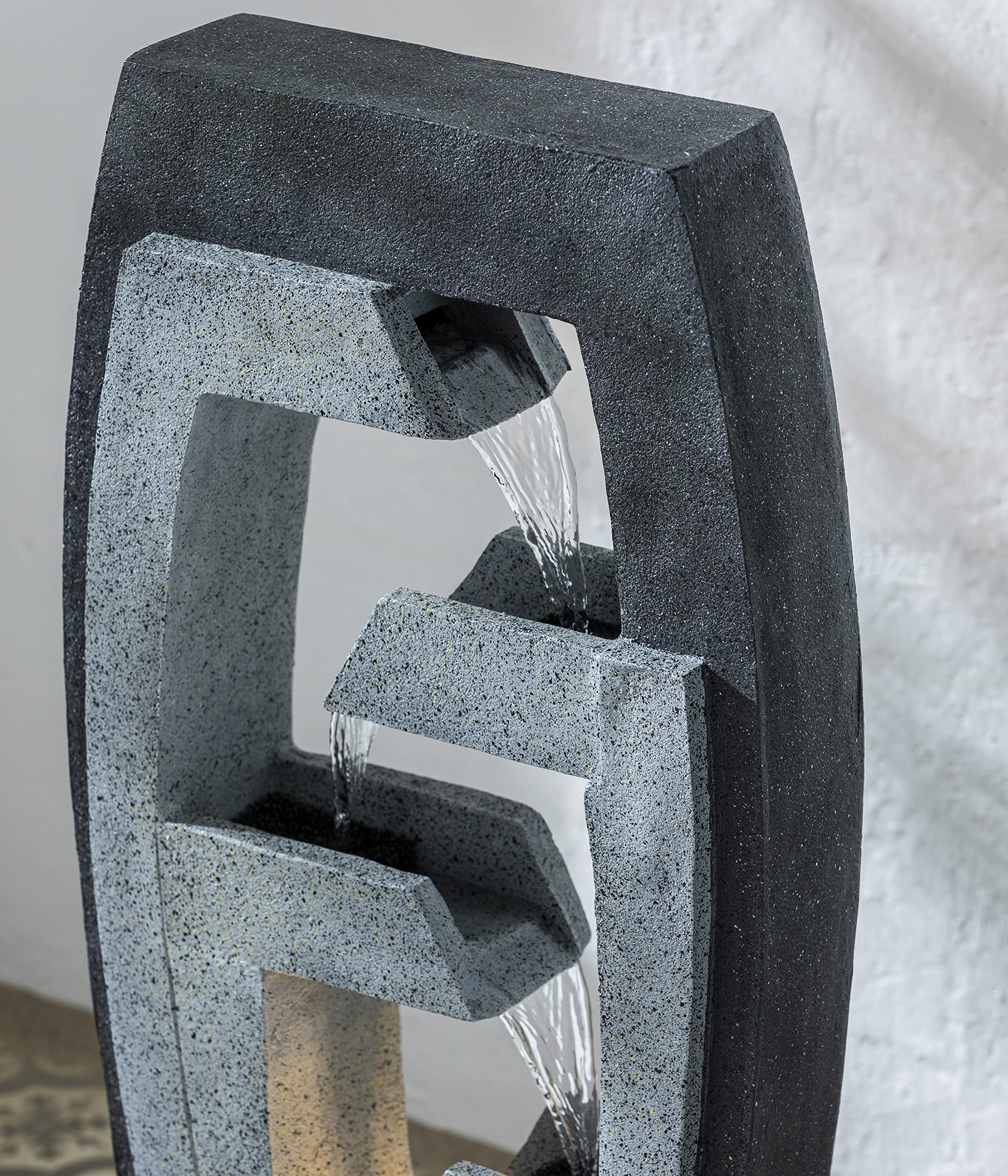 dehner-tokio-gartenbrunnen-polyresin-grau-schwarz-led image 5