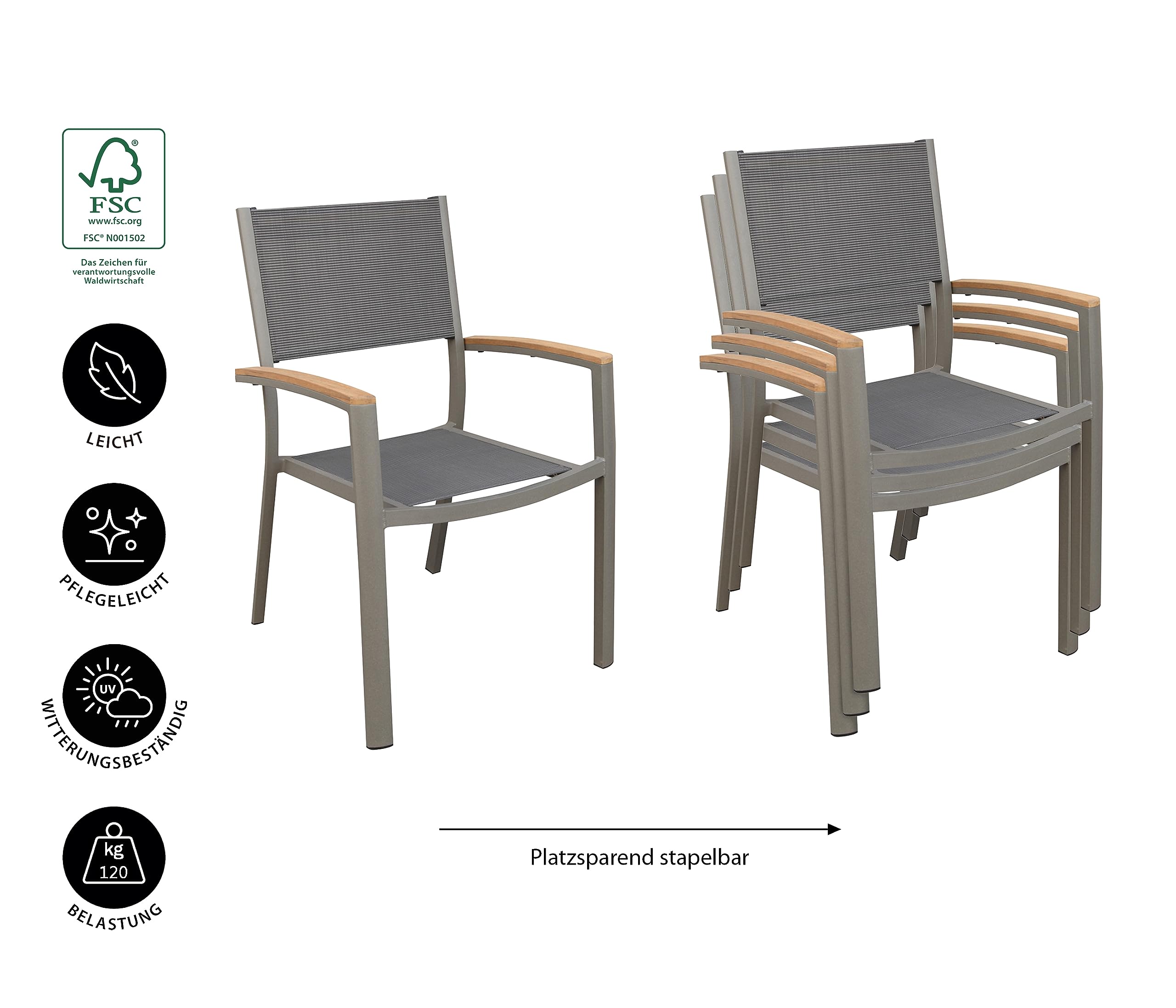 dehner-colmar-stapelstuhl-teak-anthrazit-87x57x62-cm image 2