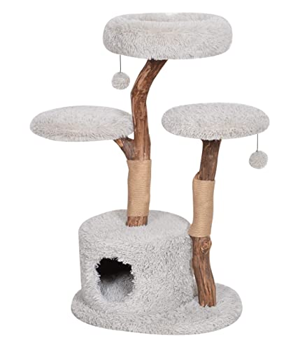 dehner-premium-lovely-katzen-kratzbaum-hellgrau-110-cm-pl-sch image 2