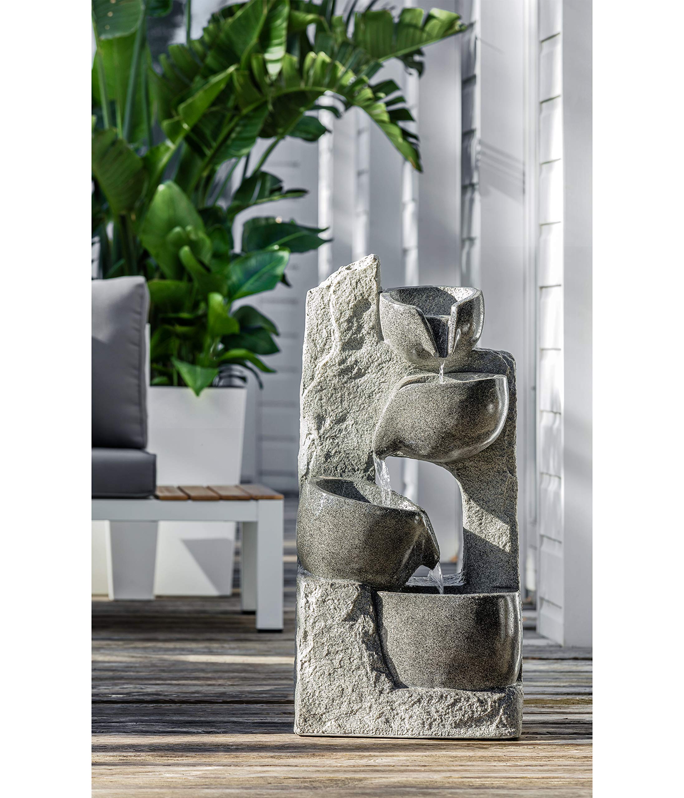 dehner-circ-gartenbrunnen-led-polyresin-grau-mit-pumpe image 6