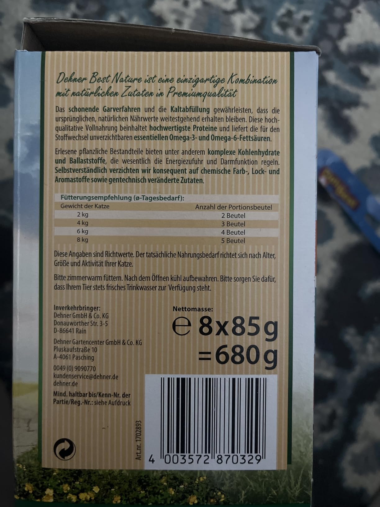 Gute Beutelgröße
