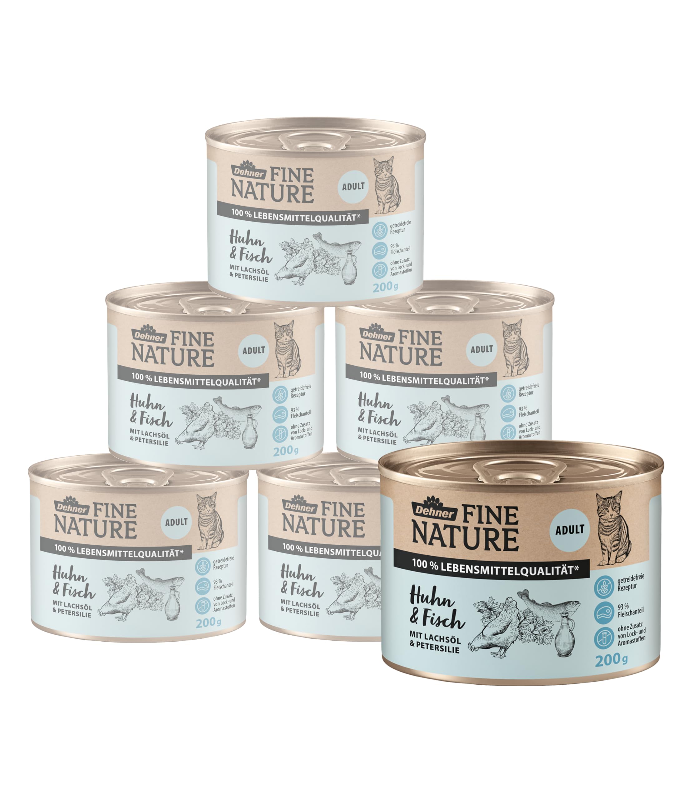 dehner-fine-nature-adult-nassfutter-huhn-fisch-6x400-g-getreidefrei image 6