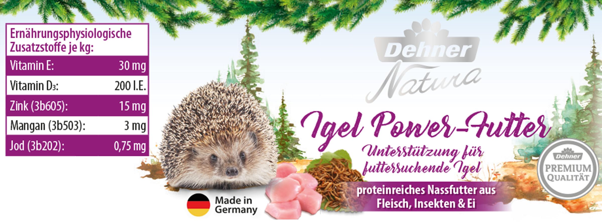 dehner-natura-premium-igelfutter-nassfutter-6x190-g-proteinreich image 2