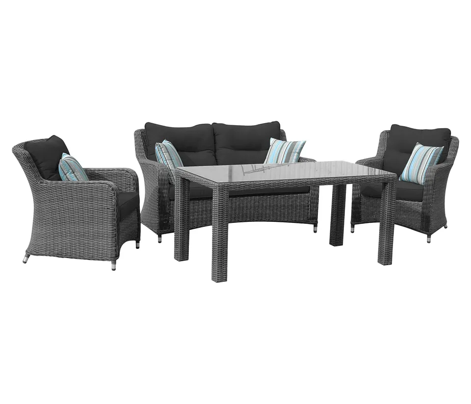 dehner-toska-lounge-4-teilig-grau-polyrattan-mit-polster image 1