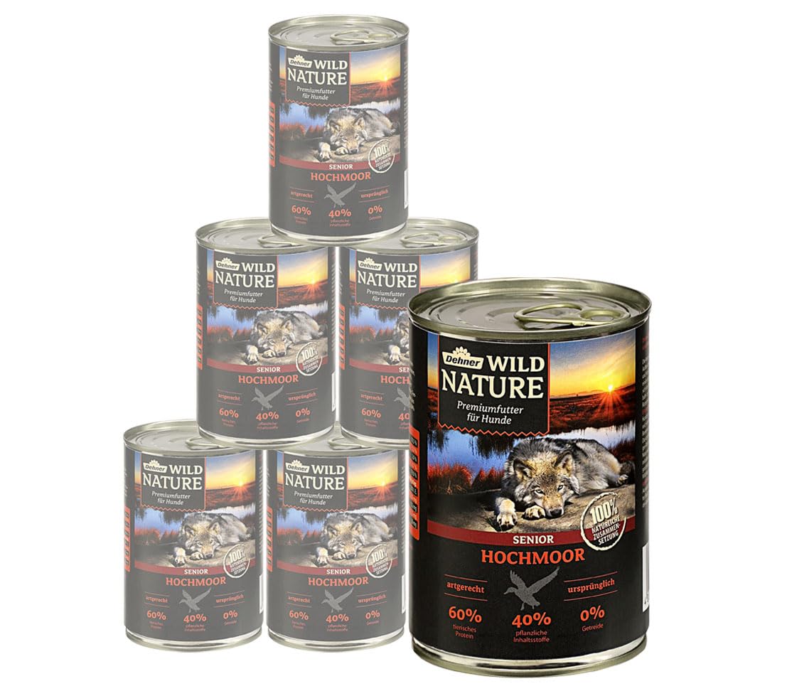 dehner-wild-nature-hochmoor-senior-nassfutter-ente-6x400g image 1