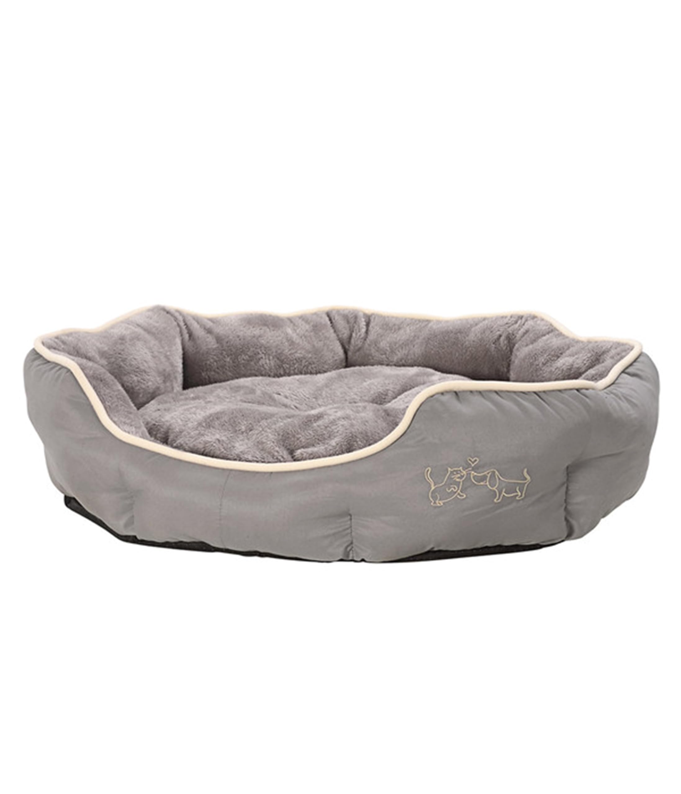 dehner-lieblinge-hundebett-sammy-oval-grau-57x52x14-cm image 1