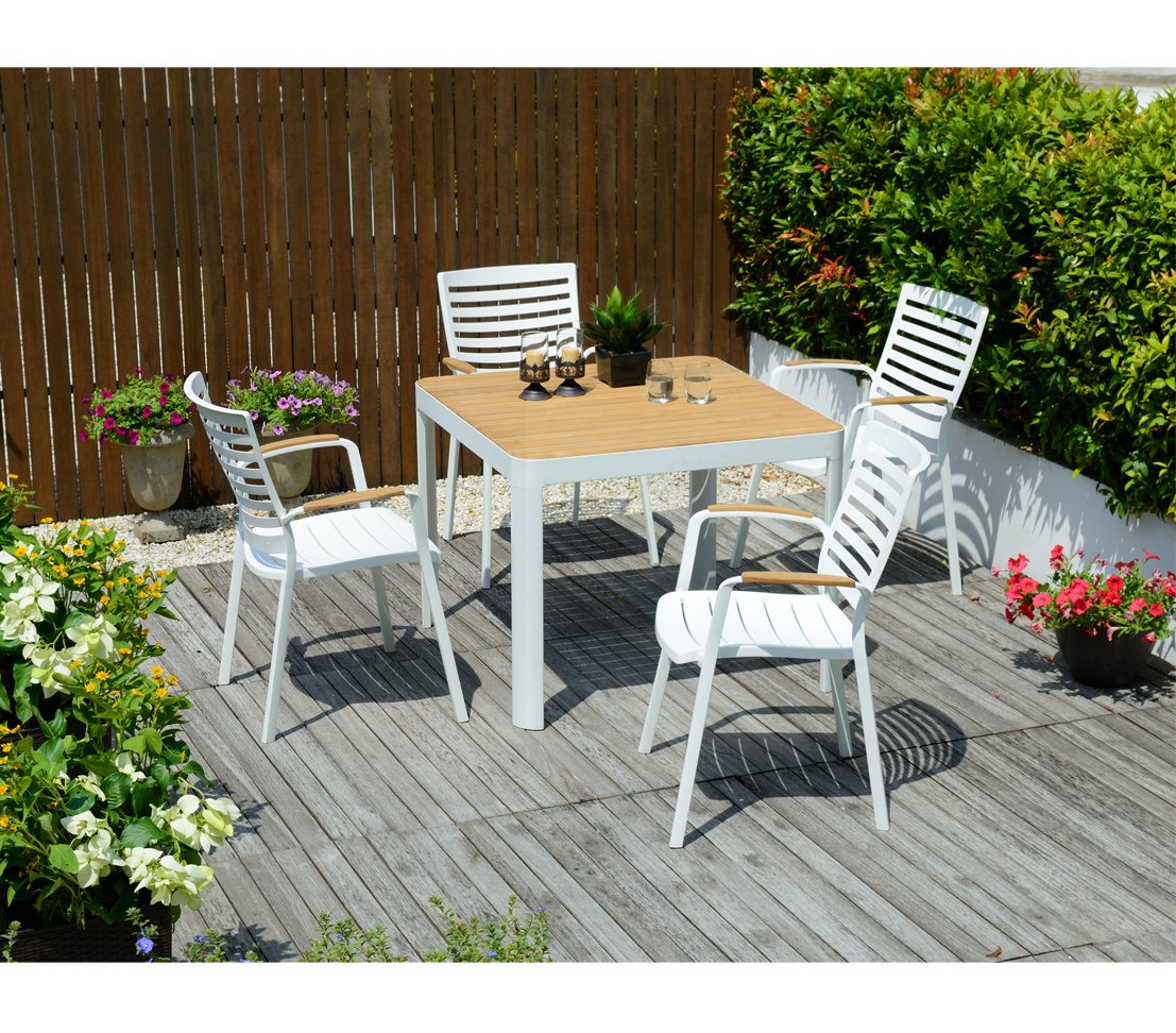 dehner-bergen-gartentisch-95x95x75-cm-teak-alu-wei image 3