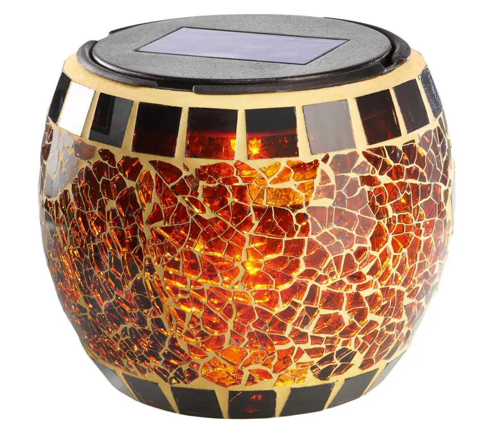 dehner-living-brilliant-solarleuchte-glasmosaik-warmwei-12-cm image 1