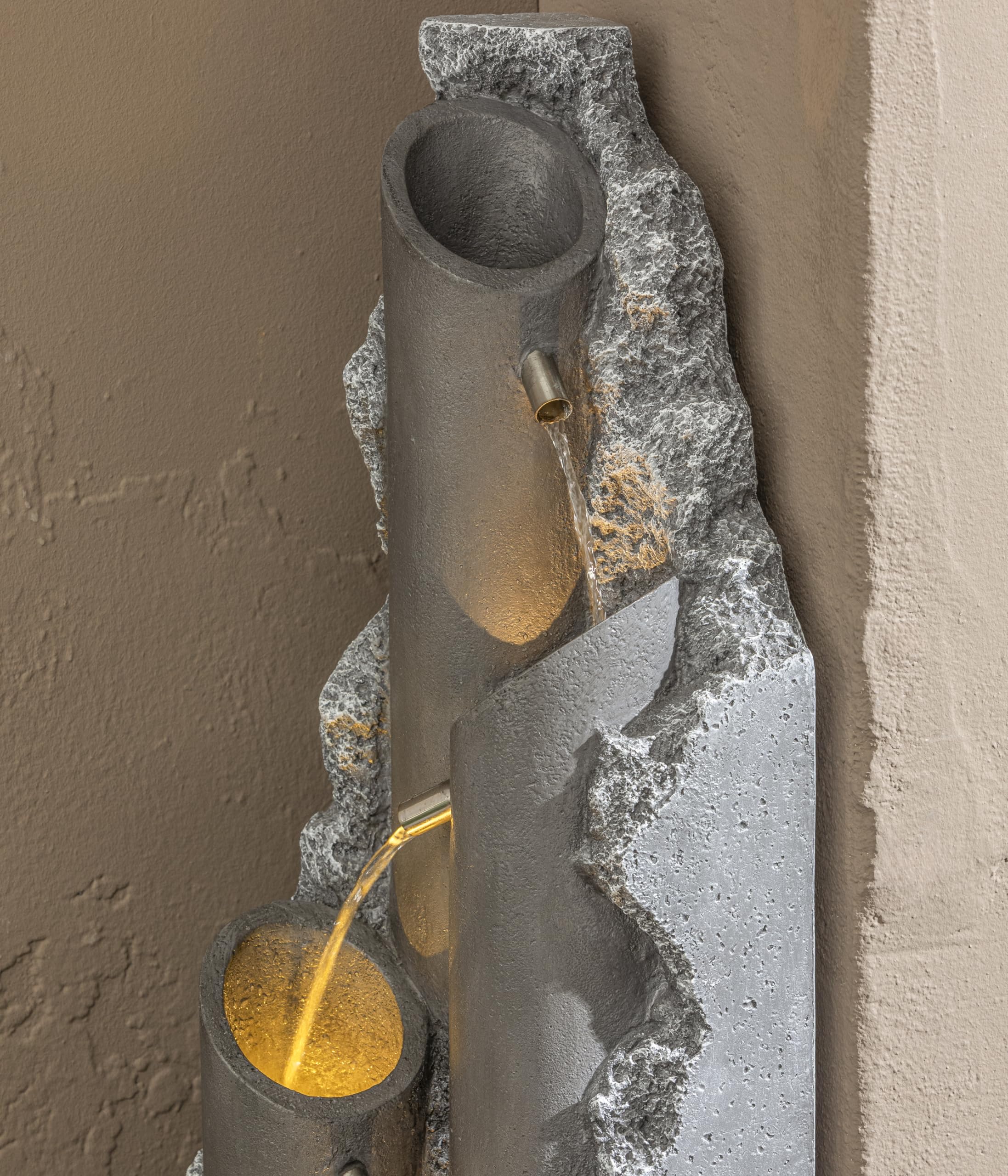 dehner-tubi-gartenbrunnen-solarbrunnen-grau-led-113cm image 6