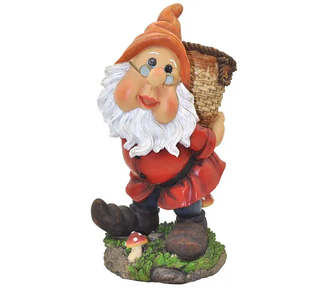 dehner-gartenzwerg-mit-pflanzkorb-polyresin-mehrfarbig-38cm image 1