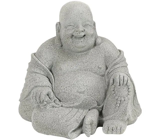 dehner-buddhafigur-sitzend-grau-leichtbeton-gartendeko image 1