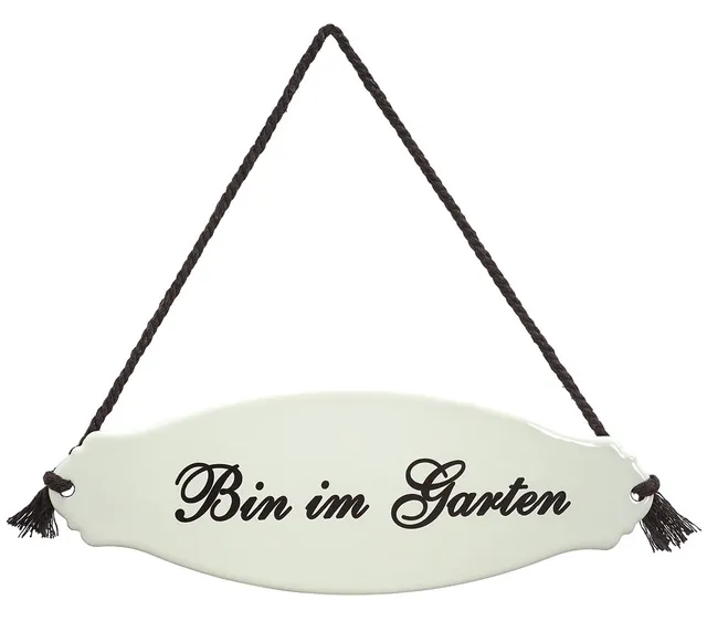 dehner-gartenschild-bin-im-garten-stahl-wei-beige image 1