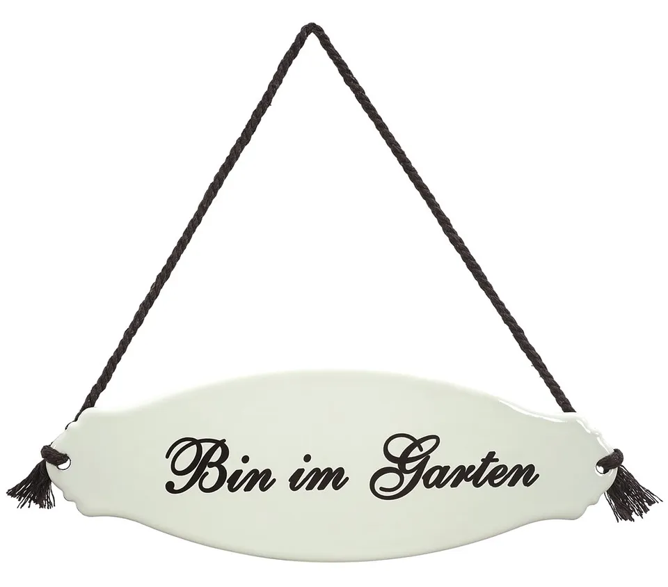 dehner-gartenschild-bin-im-garten-stahl-wei-beige image 1