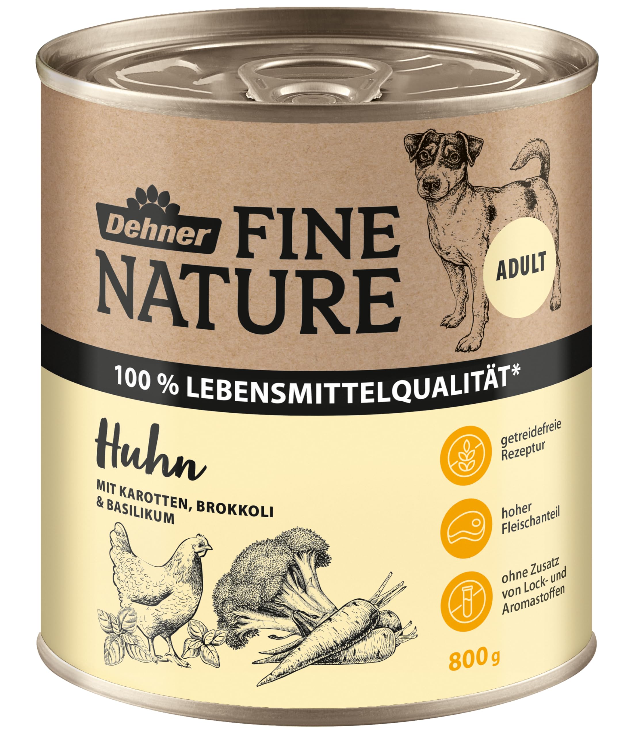 dehner-fine-nature-hundefutter-nassfutter-huhn-6x800-g image 2