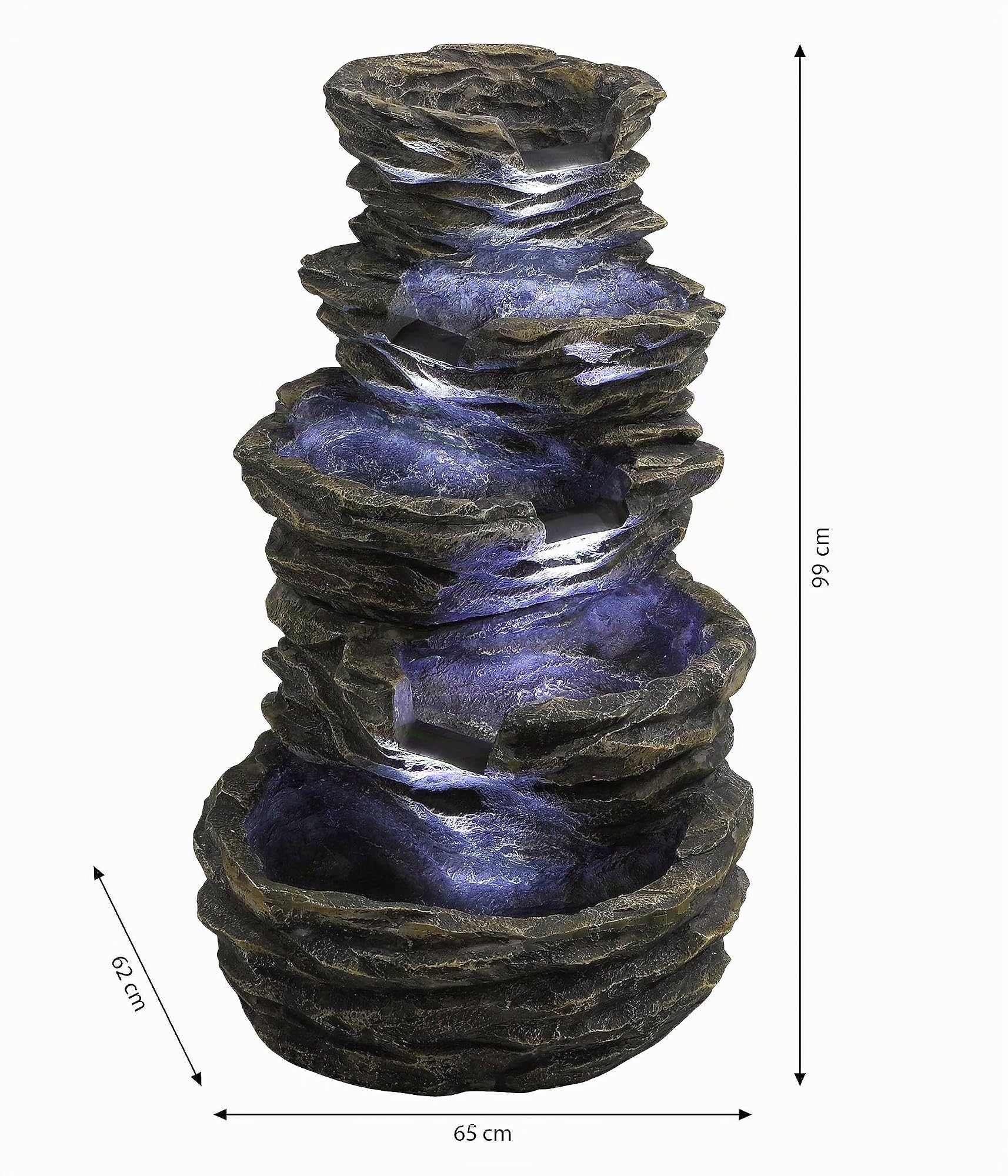 dehner-roccia-gartenbrunnen-mit-led-grau-34-liter image 6