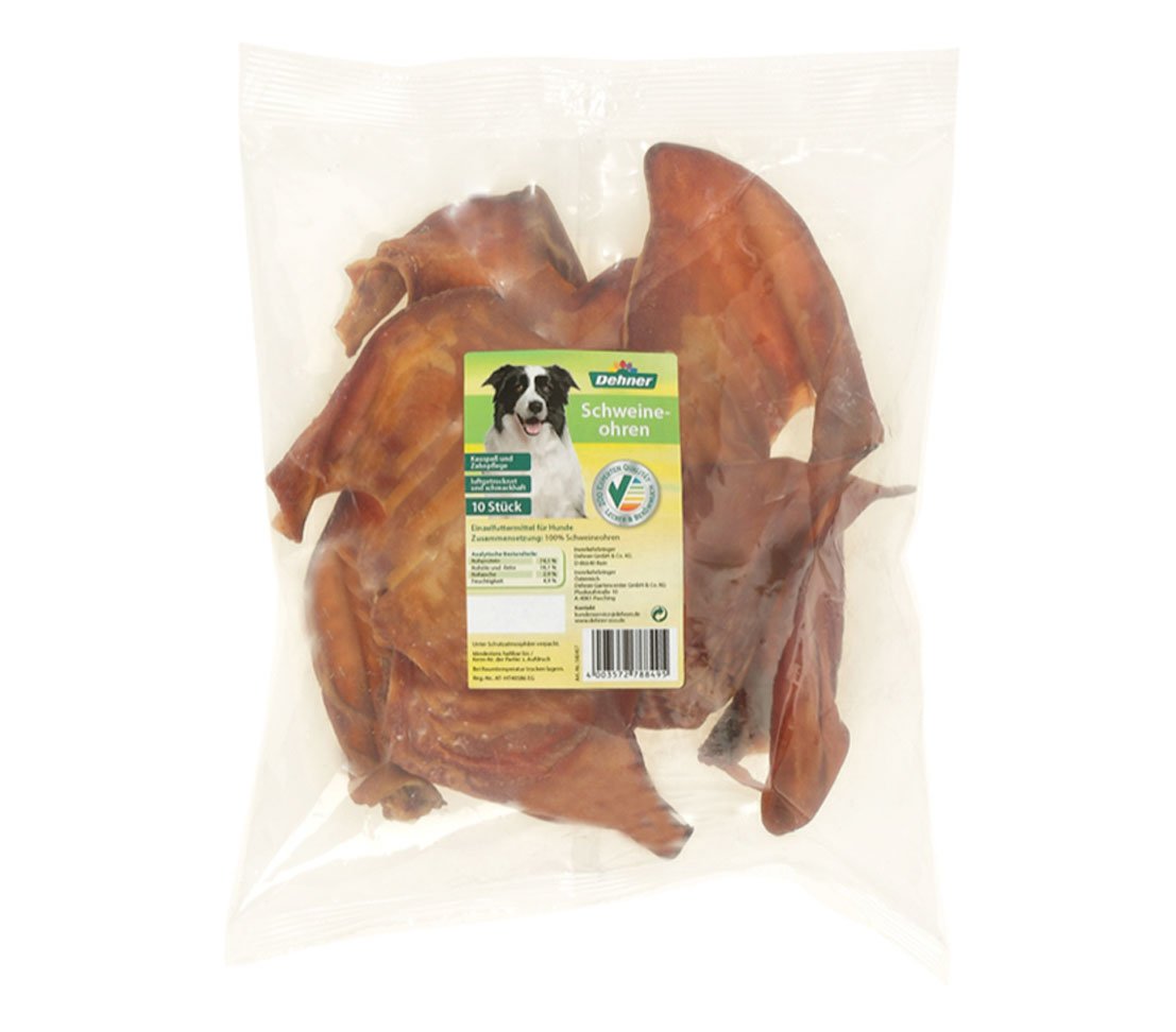 dehner-hundeleckerlies-schweineohren-hundesnack-10-st-ck-luftgetrocknet image 1