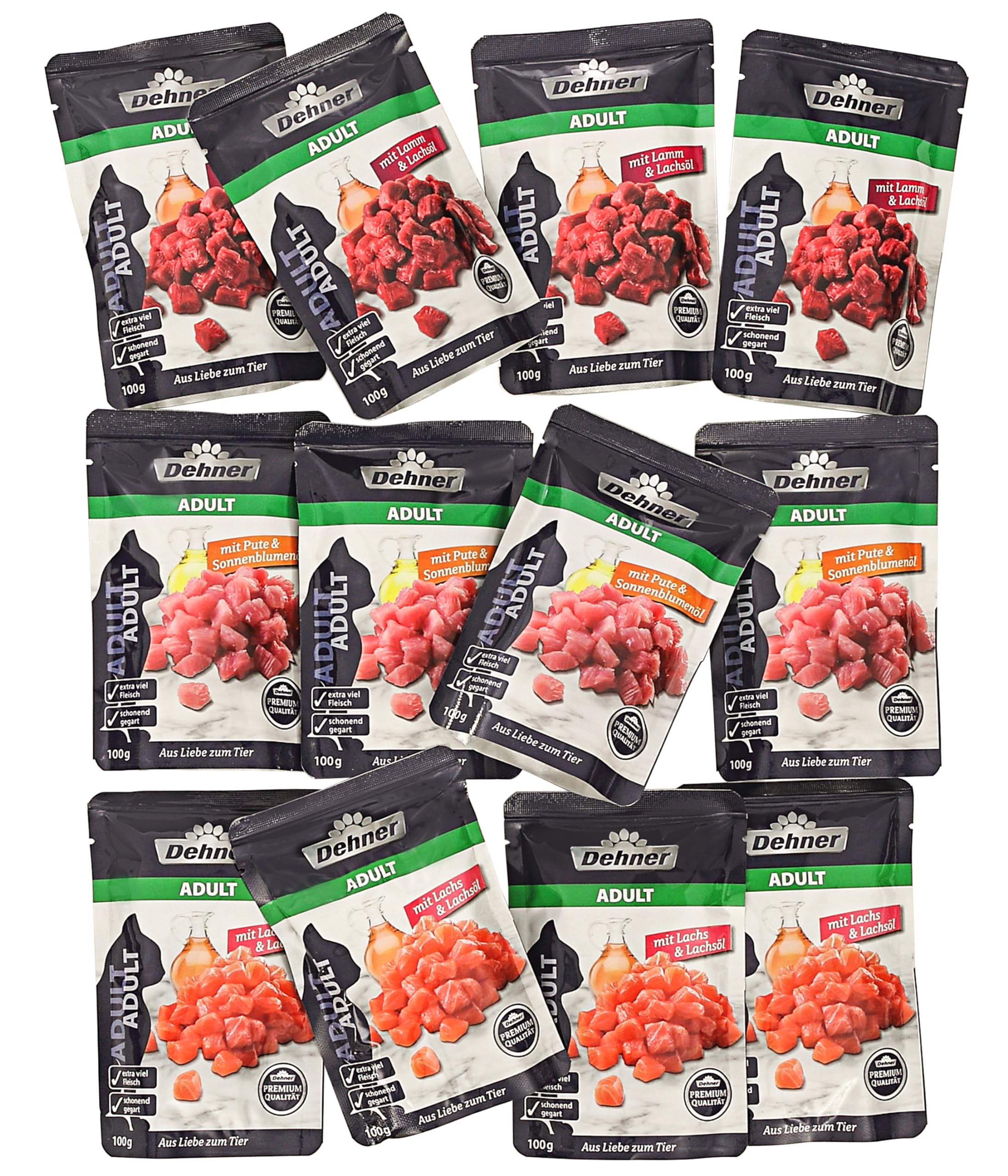 dehner-premium-adult-nassfutter-multipack-lamm-pute-lachs-12x100-g image 4