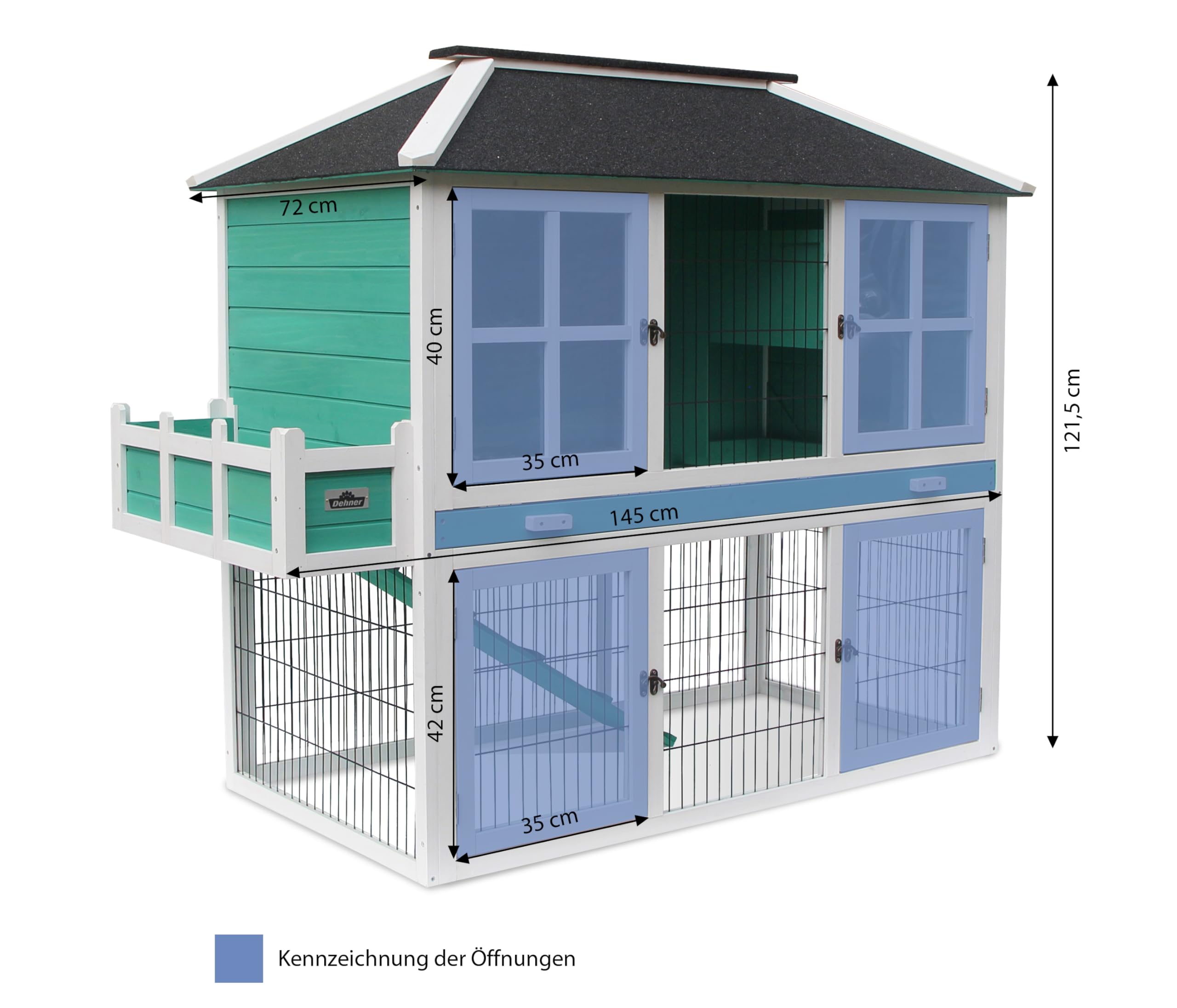 dehner-happy-home-palazzo-kaninchenstall-tannenholz-145-cm-wei image 5