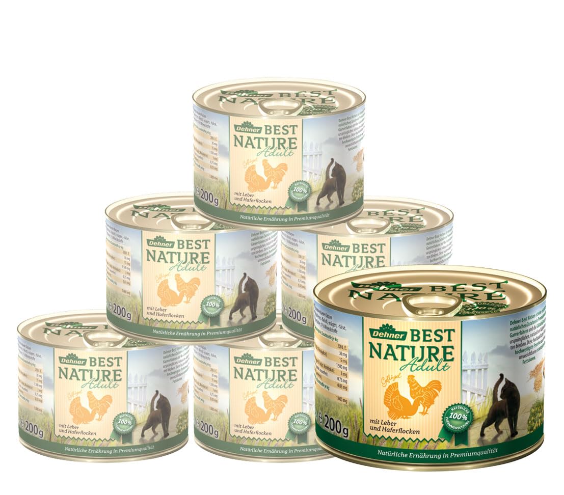 dehner-best-nature-katzenfutter-gefl-gel-leber-6x200g image 1