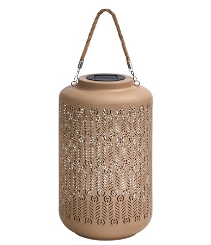 dehner-chiara-solar-laterne-beige-warmwei-20x35cm-6h image 5