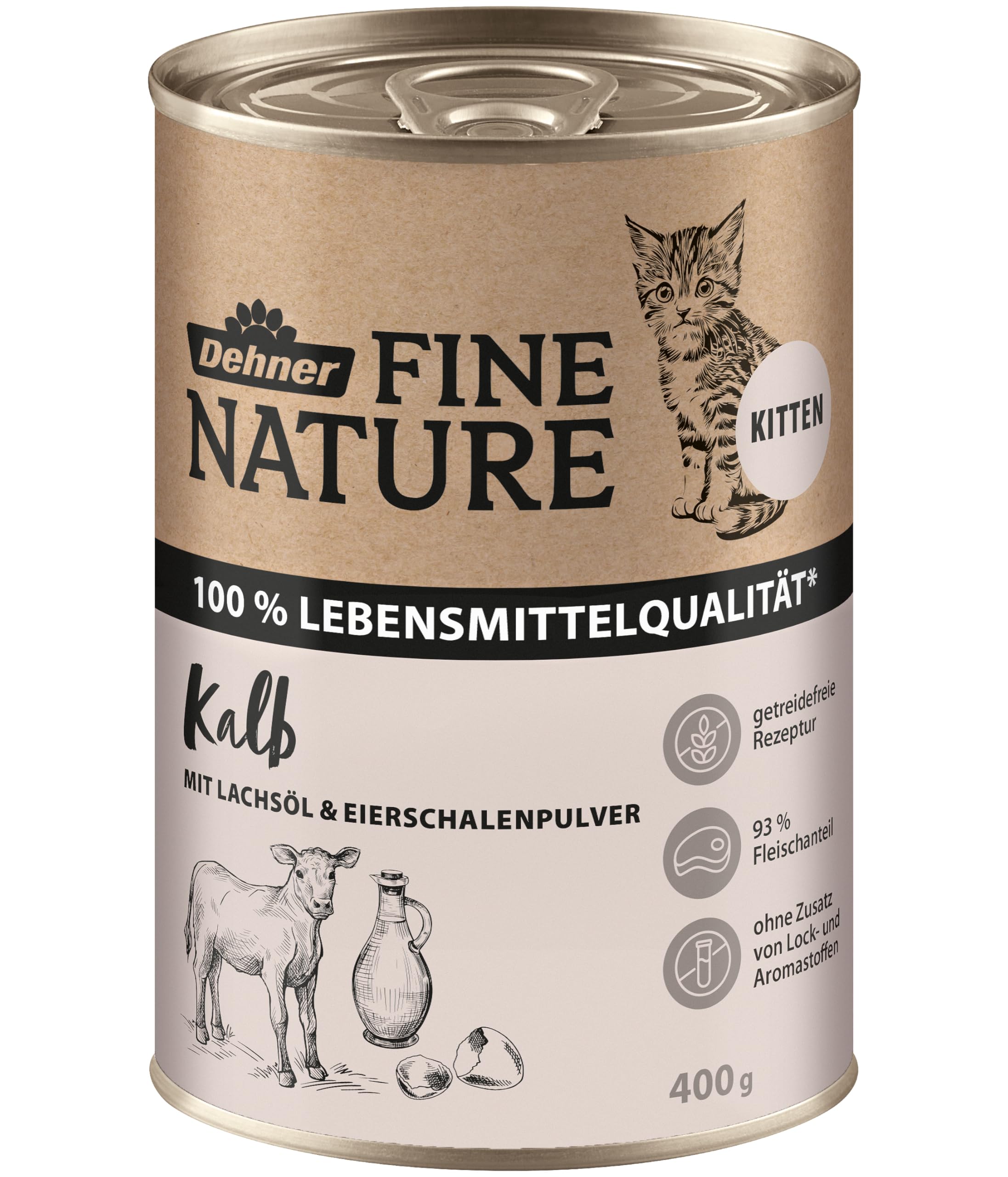 dehner-fine-nature-kitten-nassfutter-kalb-6x400-g-getreidefrei image 4