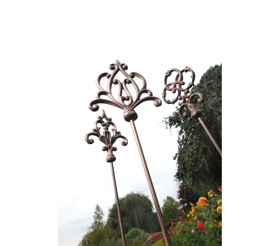 dehner-ornament-spitz-gartenstab-gusseisen-6-st-ck-edelrost image 3