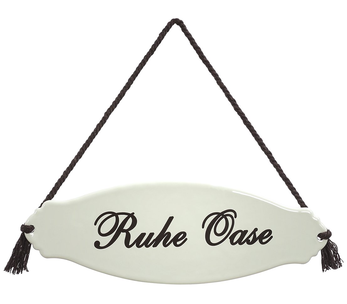 dehner-gartenschild-ruhe-oase-stahl-30-5cm-wei-beige image 1
