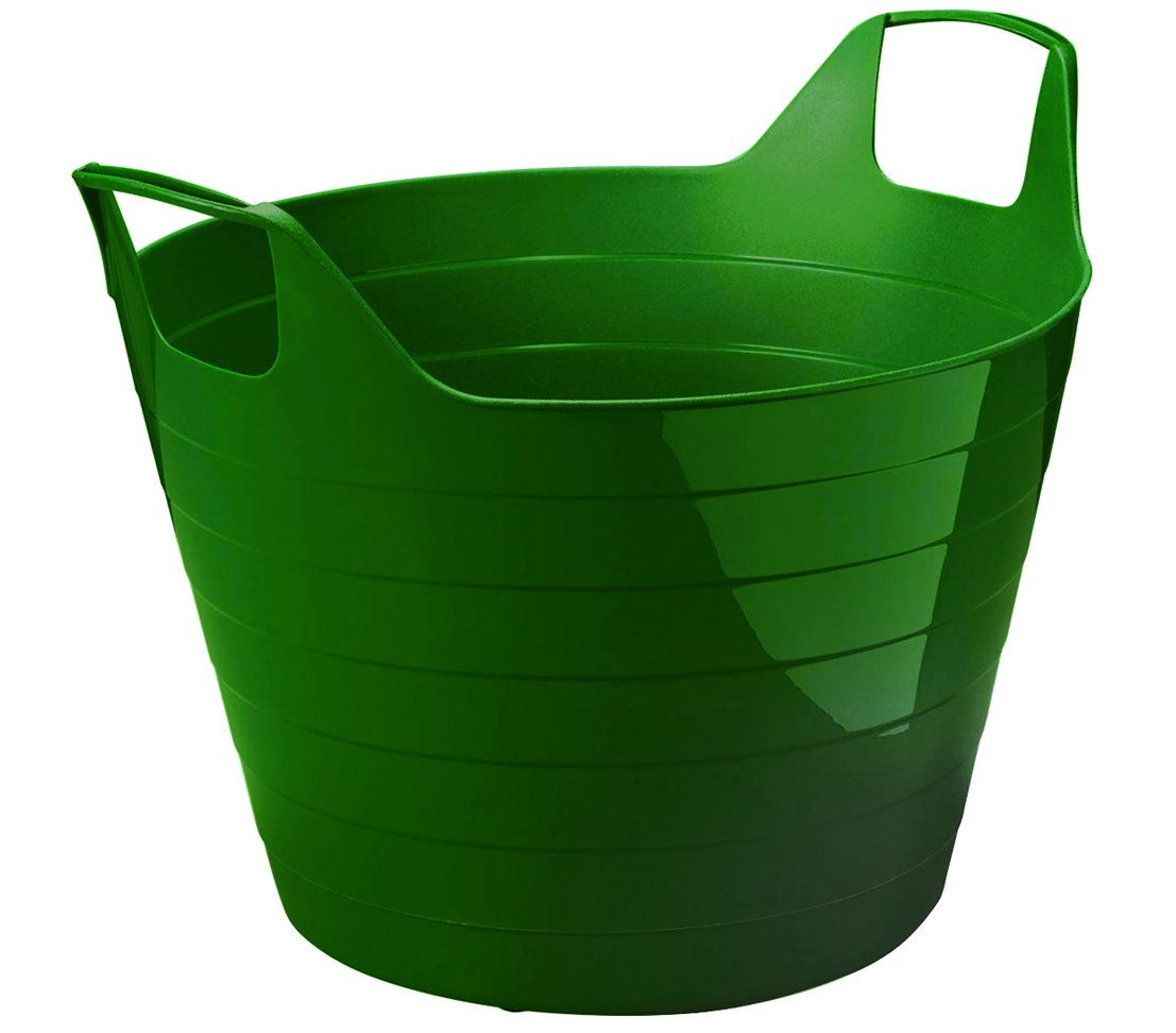 dehner-flexi-gartenabfall-korb-30-l-dunkelgr-n-gummi image 1