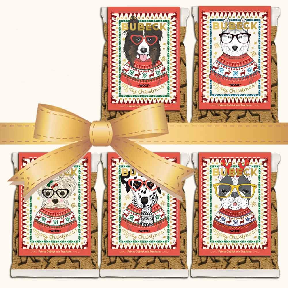 bubeck-hundekuchen-weihnachtskekse-truthahn-5x210g-getreidefrei image 1