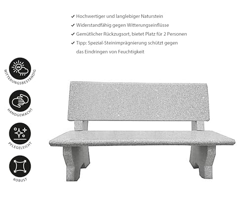 dehner-gartenbank-granit-grau-2-sitzer-120x50x75-cm image 6