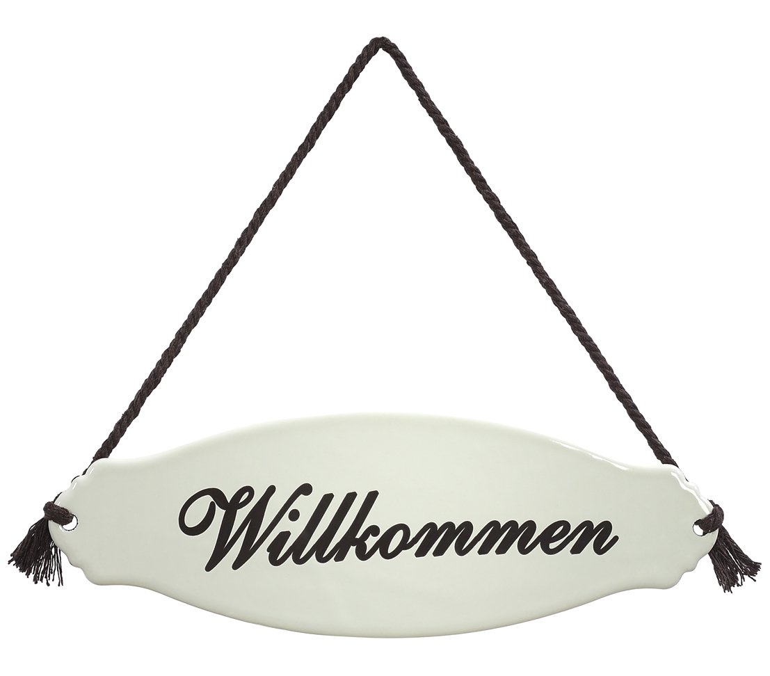 dehner-gartenschild-willkommen-metallschild-wei-beige image 1