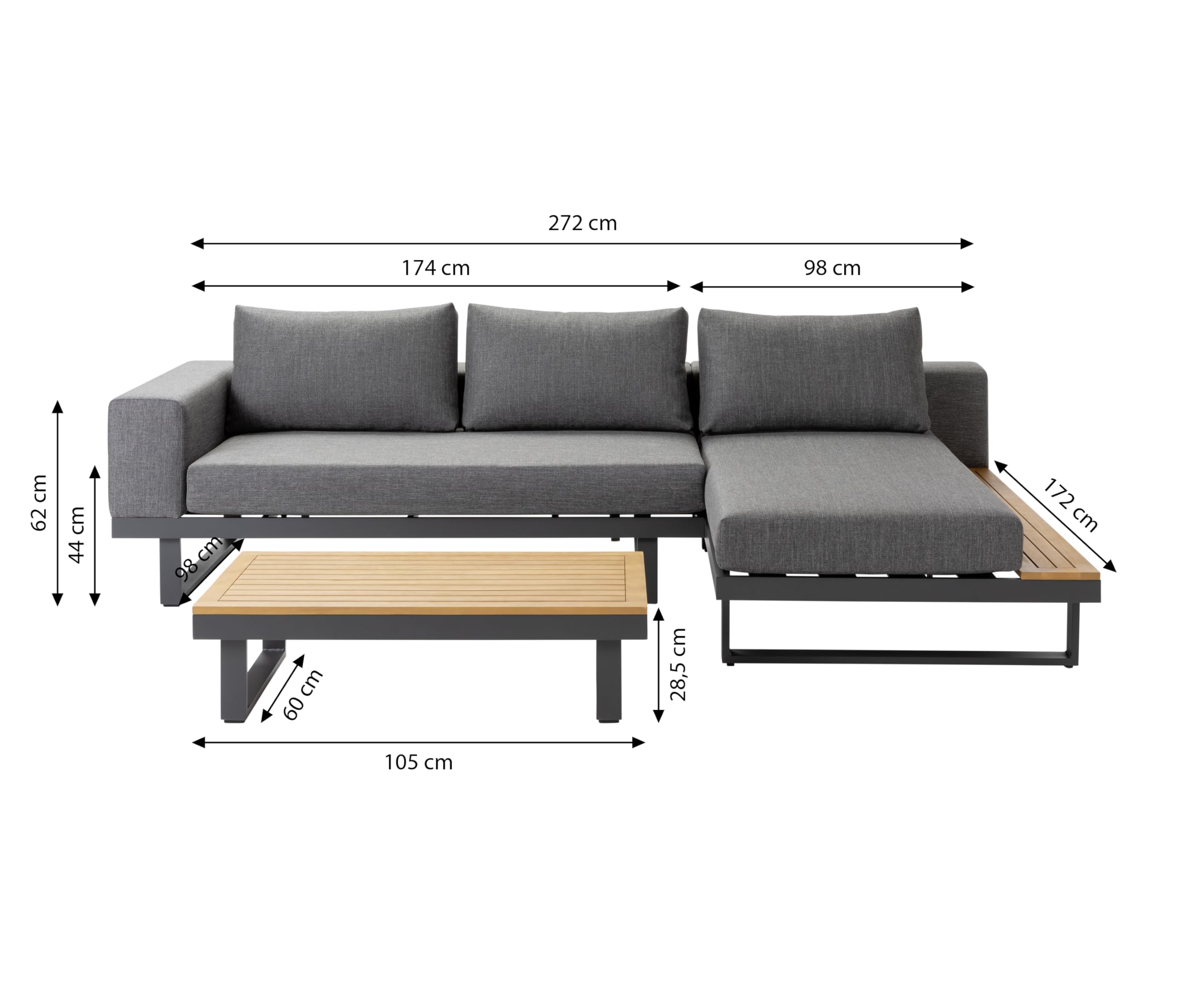 dehner-riva-gartenlounge-3-teilig-4-sitzer-schwarz image 7