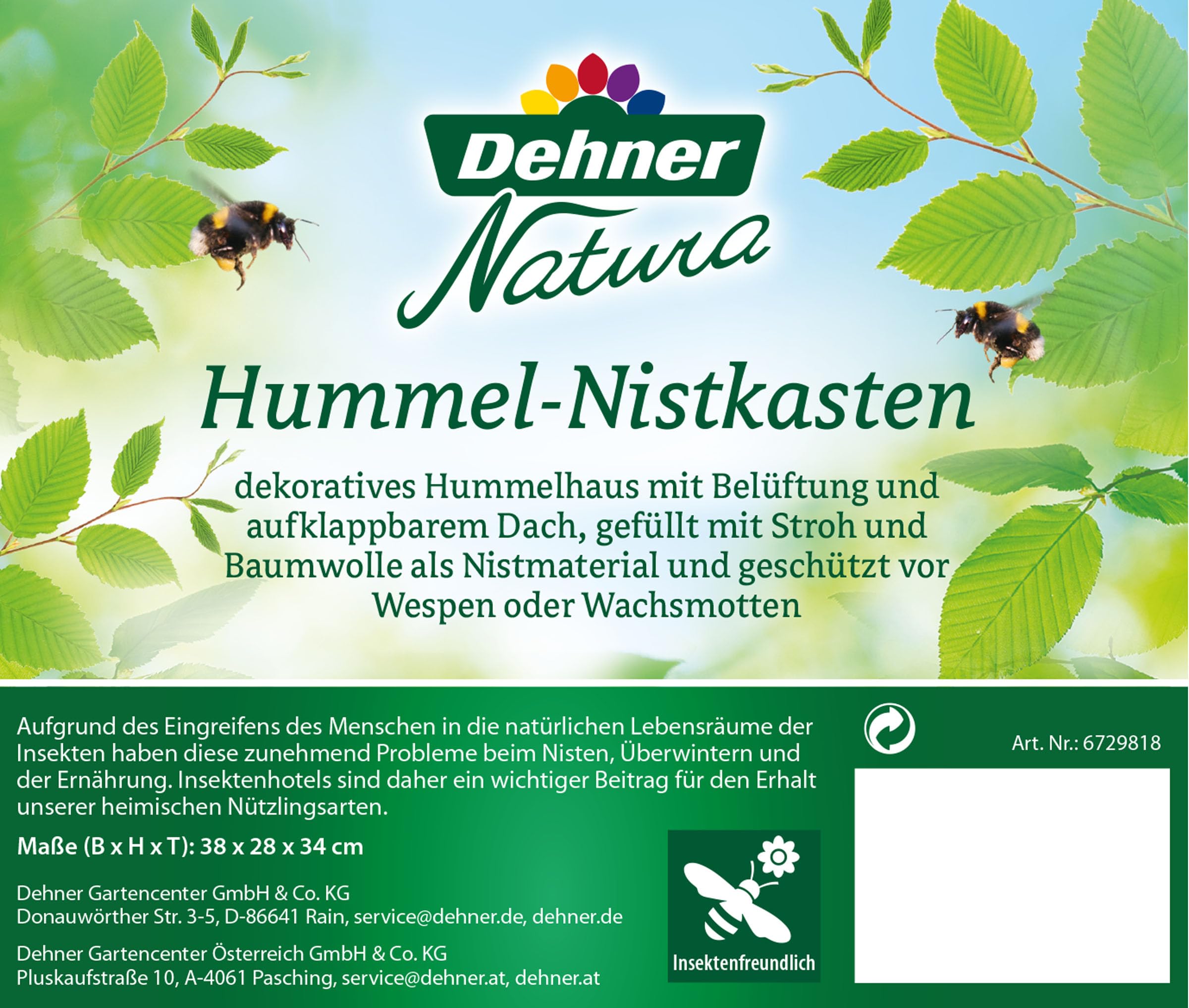 dehner-natura-hummel-nistkasten-tannenholz-38x34x28-cm image 3