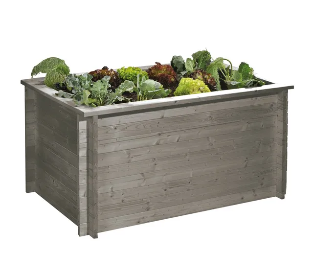 dehner-lech-hochbeet-150x100x85-cm-fichtenholz-grau image 1