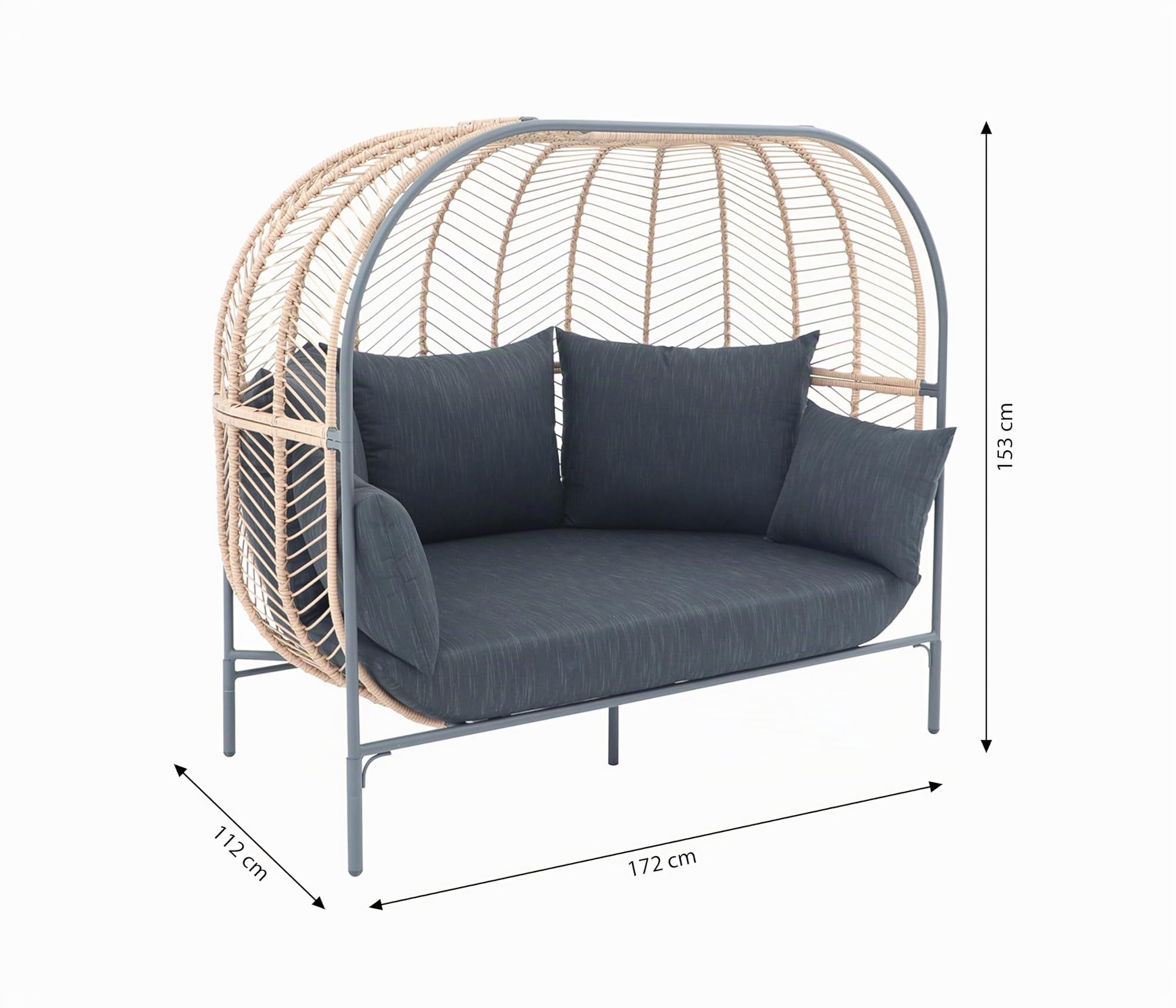 dehner-venezia-daybed-dunkelgrau-172x153x112-cm-mit-polster image 4