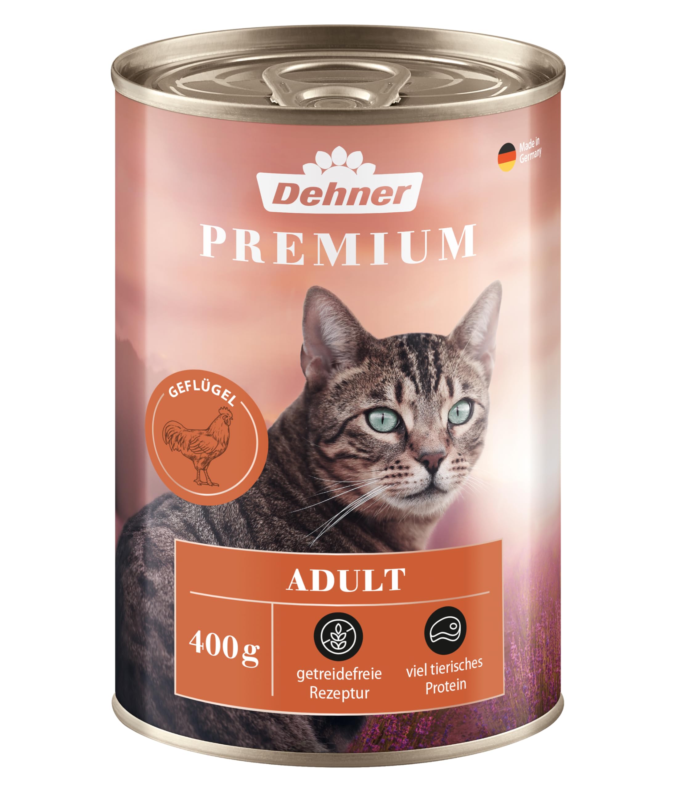 dehner-premium-adult-katzenfutter-gefl-gel-6x400g-getreidefrei image 2