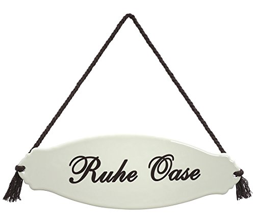 dehner-gartenschild-ruhe-oase-stahl-30-5cm-wei-beige image 2