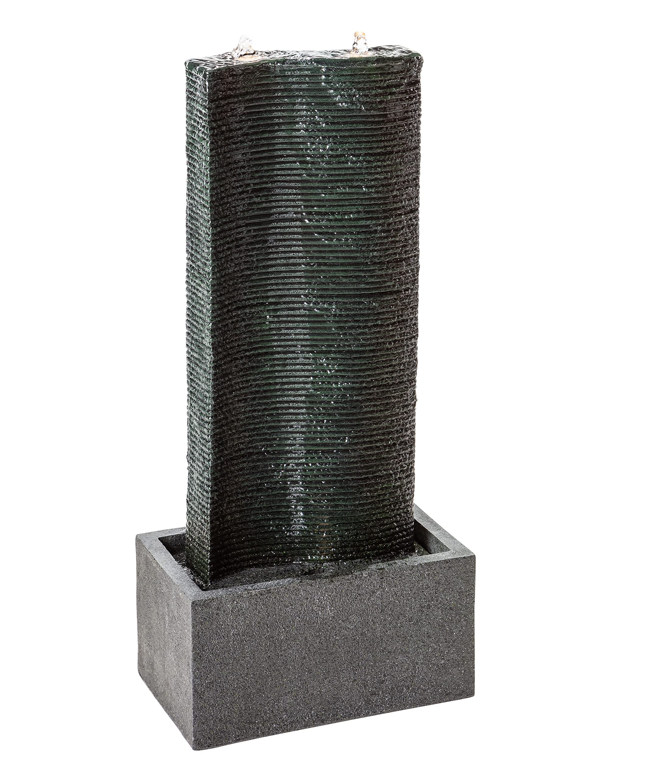 dehner-muro-gartenbrunnen-led-dunkelgrau-polyresin image 1