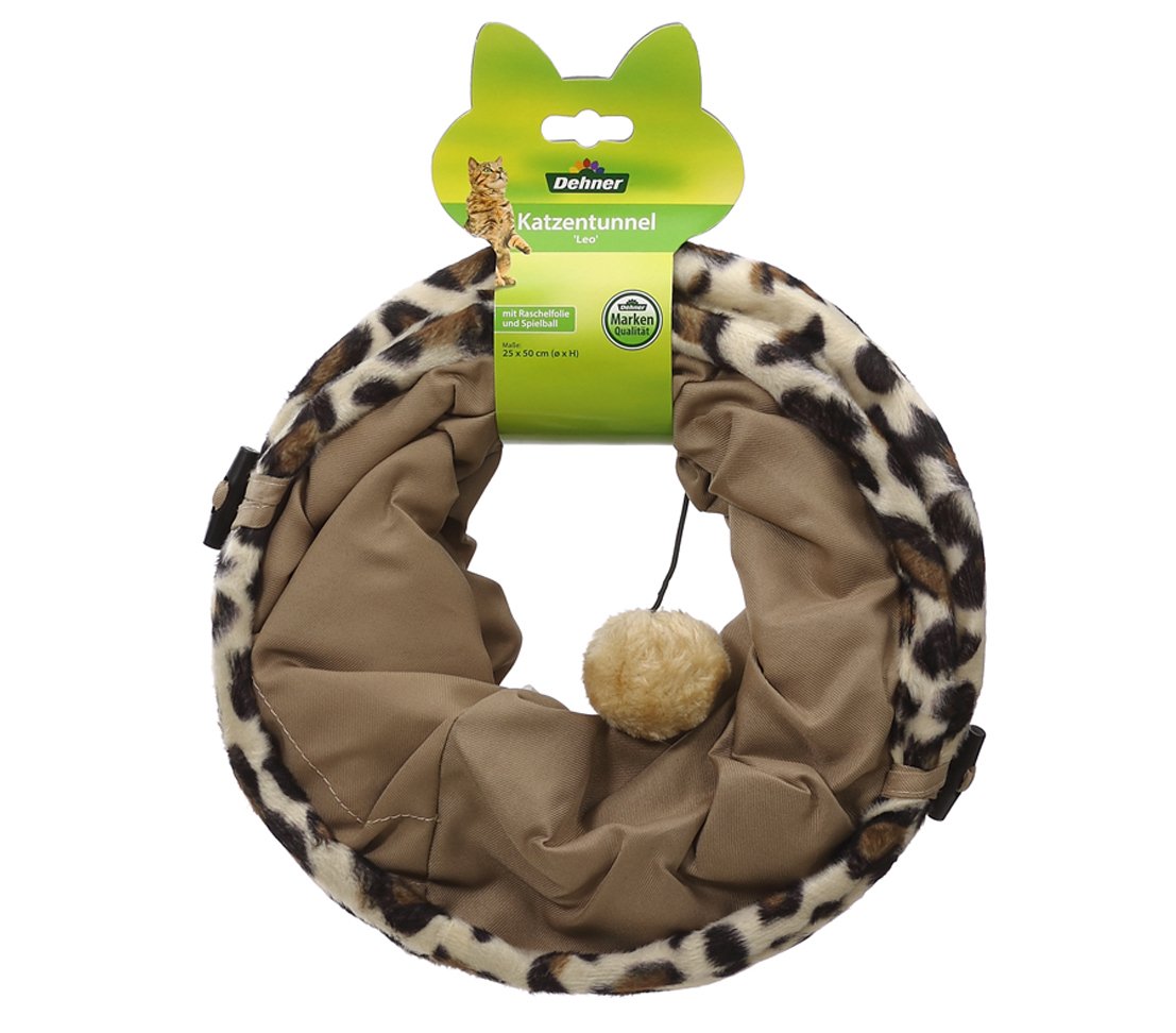 dehner-leo-katzentunnel-braun-25-cm-50-cm-polyester image 1