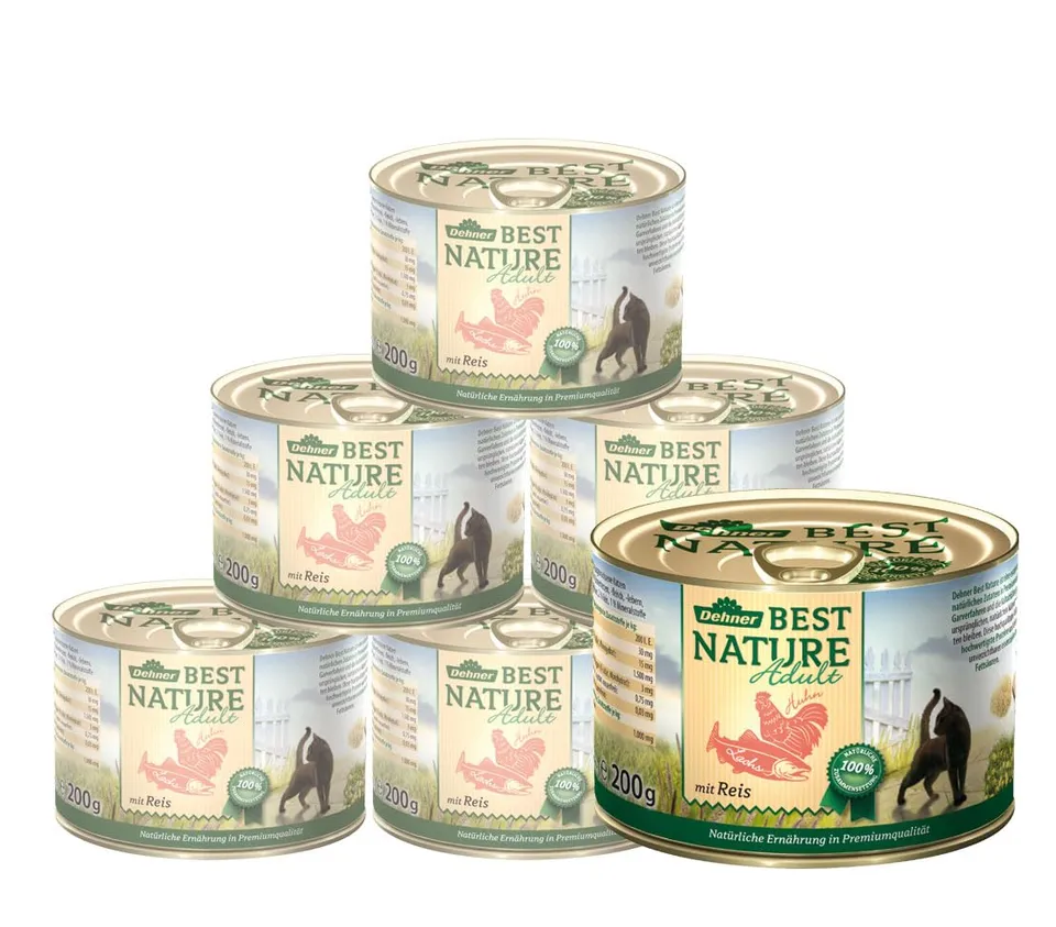 dehner-best-nature-adult-katzenfutter-lachs-huhn-6x200-g image 1