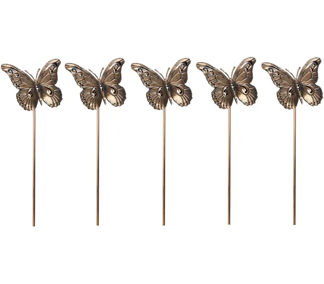 dehner-gartenstab-schmetterling-metall-kupfer-5-st-ck image 1