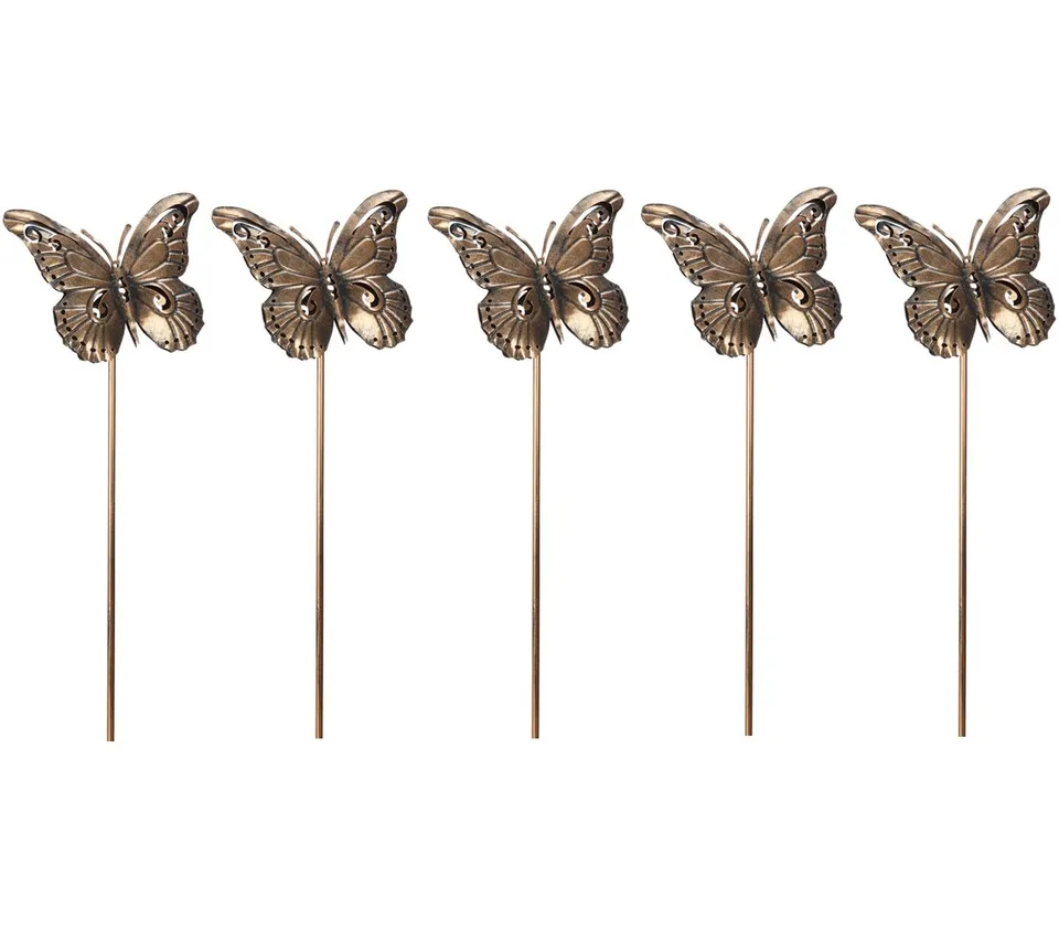 dehner-gartenstab-schmetterling-metall-kupfer-5-st-ck image 1