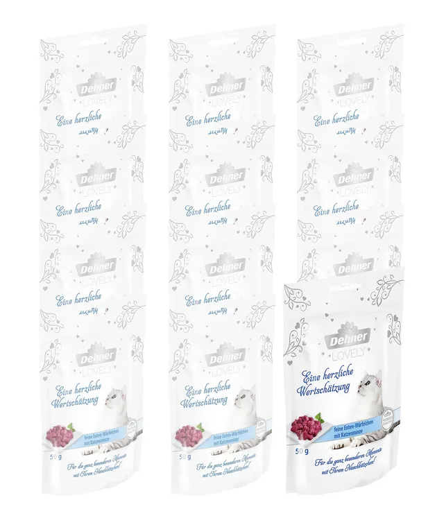 dehner-lovely-katzenfutter-ente-katzenminze-12x50-g image 1