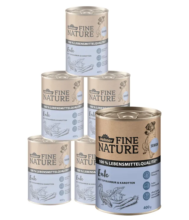 dehner-fine-nature-senior-nassfutter-ente-6x400-g image 1