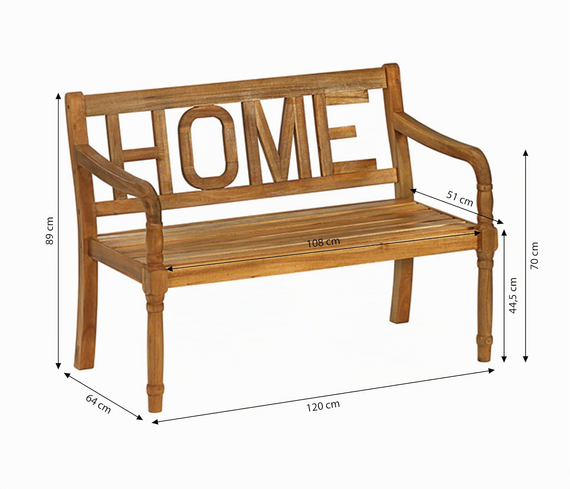 dehner-home-gartenbank-2-sitzer-120x64-akazienholz-natur image 3