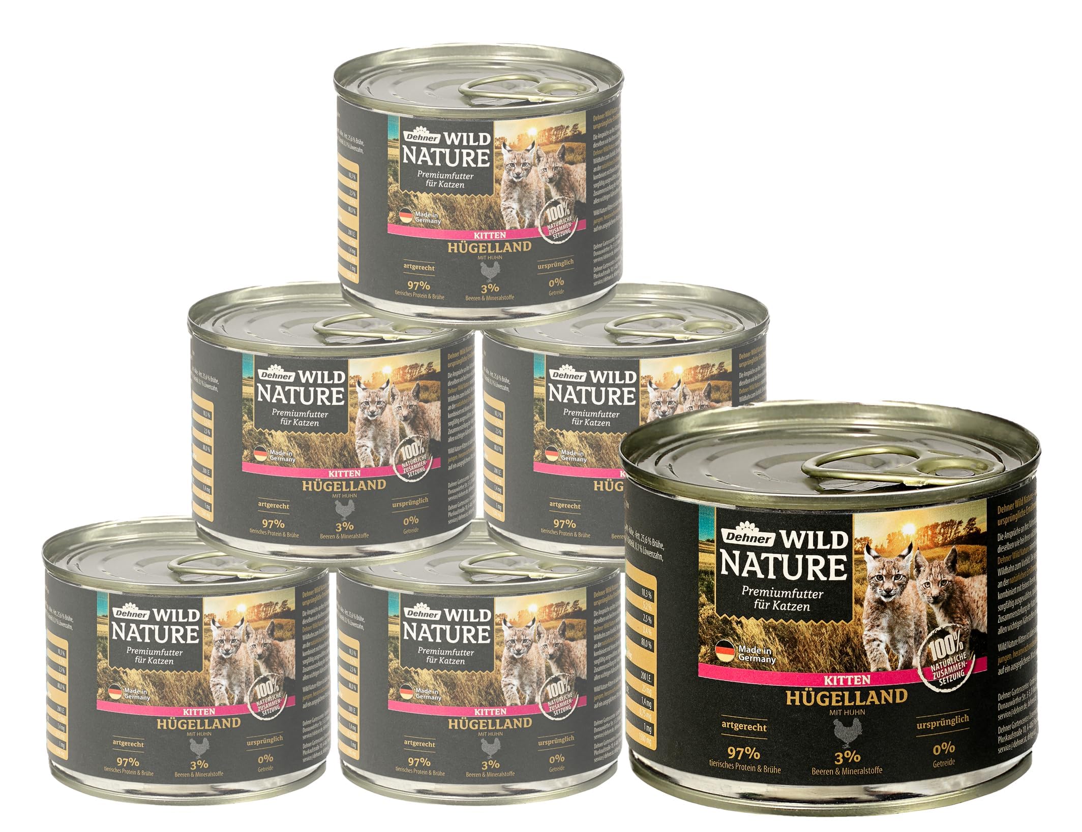 dehner-wild-nature-h-gelland-kitten-nassfutter-huhn-6x400g-getreidefrei image 2