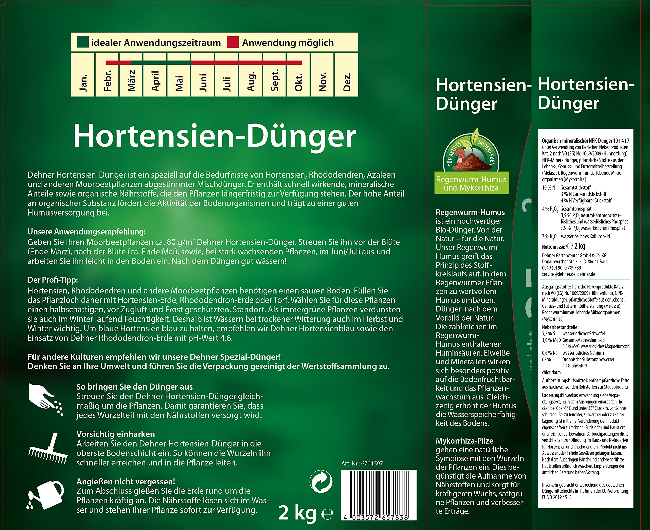 dehner-hortensien-d-nger-2-kg-streud-nger-organisch-mineralisch image 2