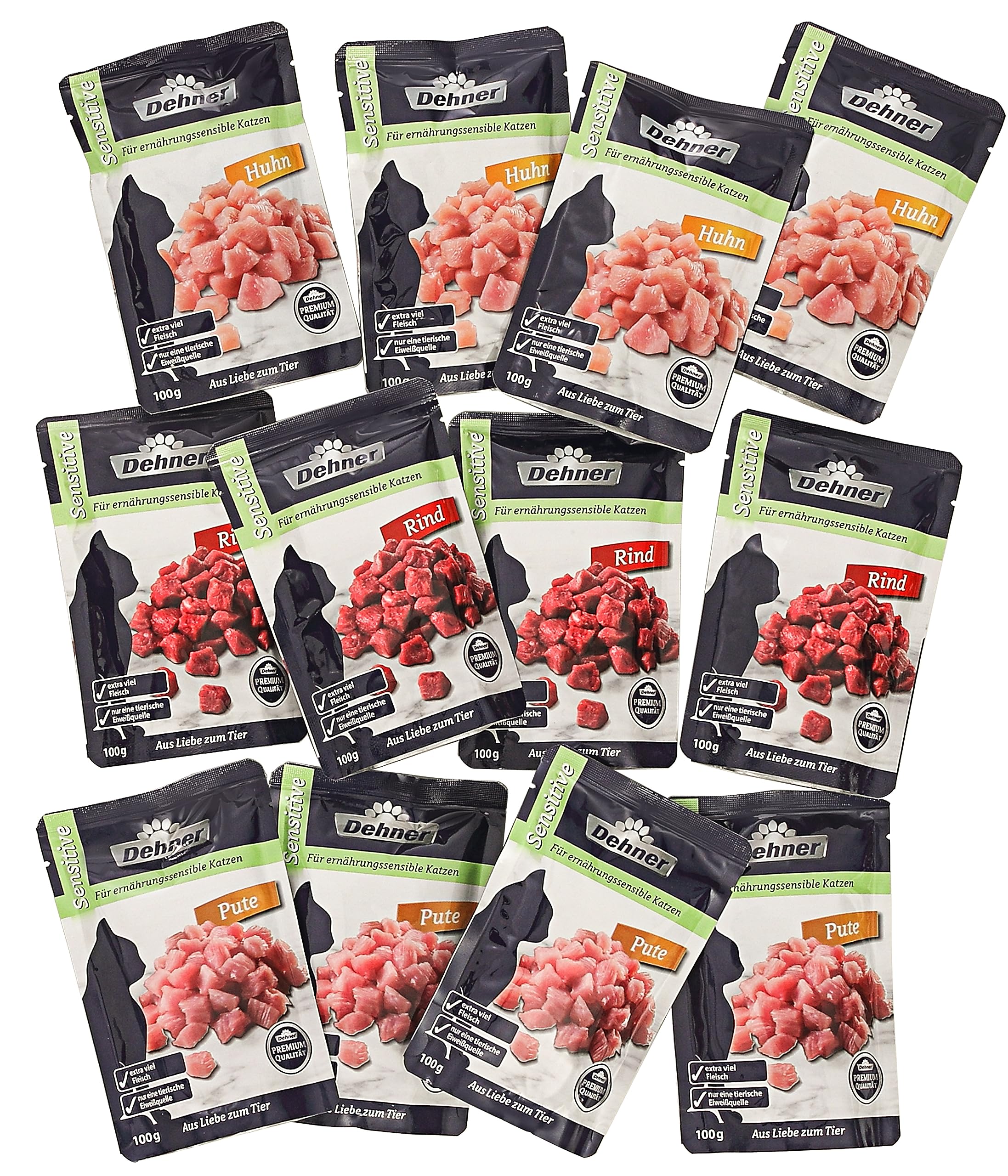 dehner-premium-sensitive-nassfutter-12x100-g-huhn-rind-pute image 4